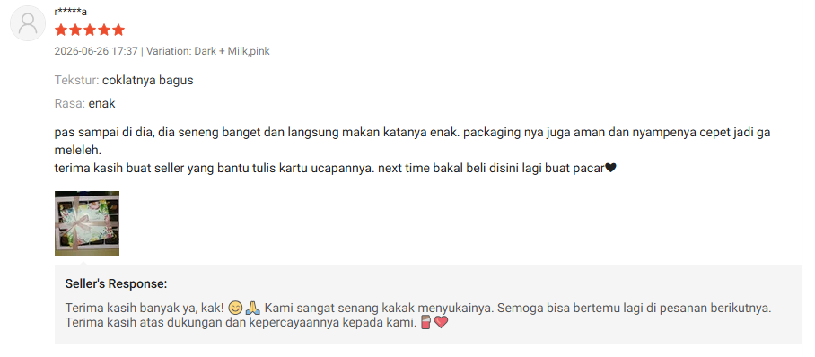 Screenshot ulasan Shopee