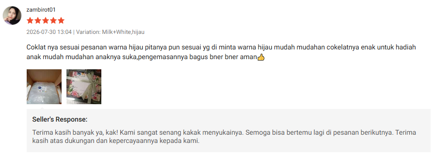 Screenshot ulasan Shopee